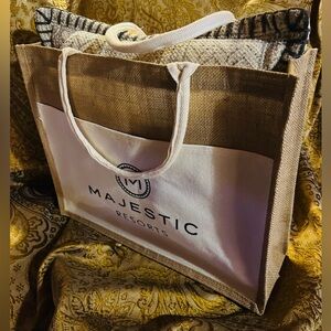 MAJESTIC RESORTS - Tan and White Tote Bag
